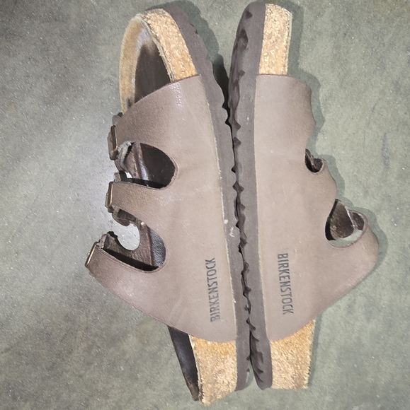Birkenstock Florida Three Strap Soft Footbed Sandals Birkibuc Mocha Size 37/38 - Picture 6 of 12